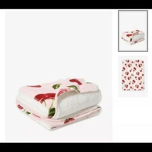 Victoria Secret PINK cherry SHERPA BLANKET